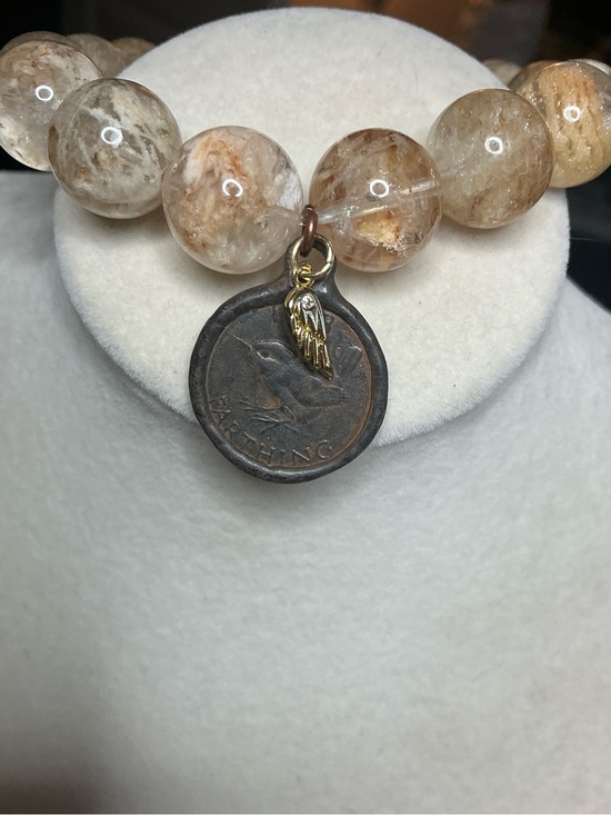 Jewelry - Snowflake Phantom 13mm with Rustic Bird Coin and Wing Charm💕